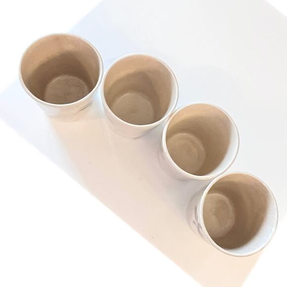 Japan Ceramic Juice Tumblers 3.5" Sake Cups Set 4 Heavy Crazing Hand Painted Vtg - Picture 4 of 8